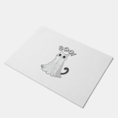 Boo Kat Schattige Ghost Cat Halloween Spooky Kitte Deurmat (Schuin)