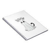 Boo Kat Schattige Ghost Cat Halloween Spooky Kitte Notitieboek (Rechterzijde)