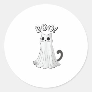 Boo Kat Schattige Ghost Cat Halloween Spooky Kitte Ronde Sticker