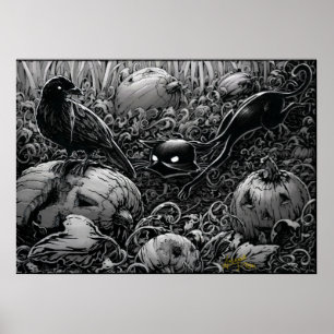 Boo Kat Stalks a Raven Poster