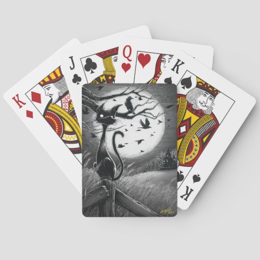 Boo Kat voelt een minuscule windspeelkaart Pokerkaarten (Achterkant)