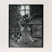 Boo Kat wordt Fancy Jigzaag Puzzle Legpuzzel (Verticaal)