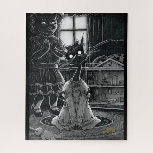 Boo Kat wordt Fancy Jigzaag Puzzle Legpuzzel (Verticaal)