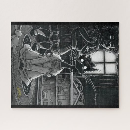 Boo Kat wordt Fancy Jigzaag Puzzle Legpuzzel (Horizontaal)