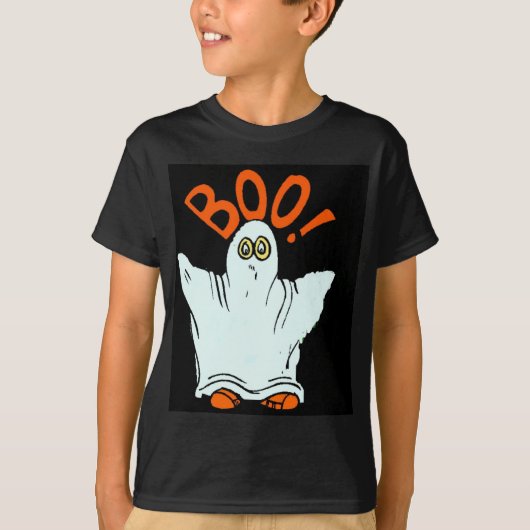 Boo. Kinder donkere T-shirt (Voorkant)