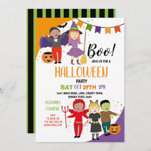 Boo Kinder Halloween Costume Fancy Dress Party Kaart