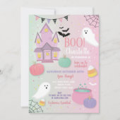 Boo Kinder Halloween Pink Mint Fun Party Ghosts Kaart (Voorkant)