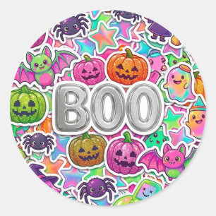 BOO Kinder Halloween Ronde Sticker