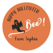 Boo Kleine Geest Gelukkig Halloween Oranje