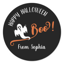 Boo Kleine Geest Gelukkig Halloween Zwart