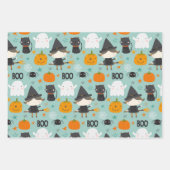 Boo. Kute witch-spookkat en sterren Inpakpapier Vel (Voorkant 3)