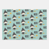 Boo. Kute witch-spookkat en sterren Inpakpapier Vel (Voorkant 2)