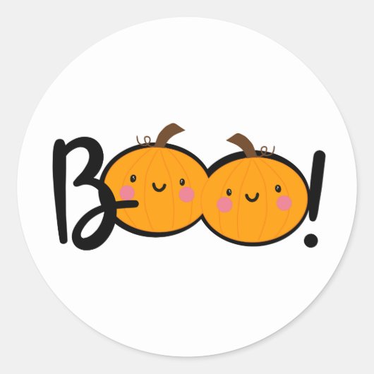 Boo Lachende Pompoen Halloween Stickers (Voorkant)