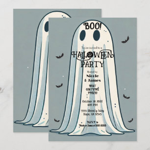 BOO! Laken Geest Vintage Groen Halloween Kaart
