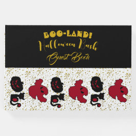 BOO Land Halloween Bash Black Cat Gold Glitter Gastenboek