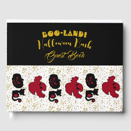 BOO Land Halloween Bash Black Cat Gold Glitter Gastenboek