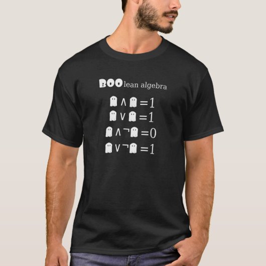 Boo lean Algebra Halloween Math T-shirt (Voorkant)