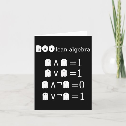 Boo-lean Algebra Halloween Wiskunde Kaart (Voorkant)