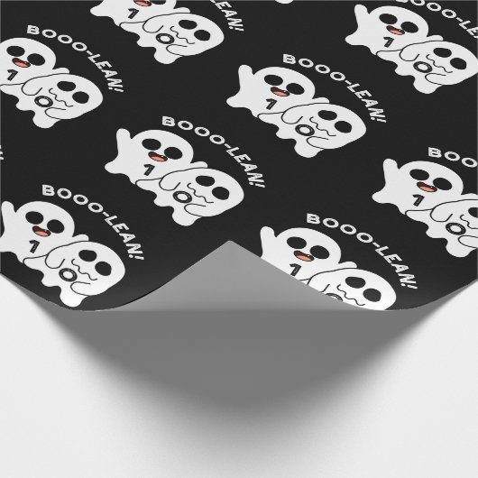 Boo-lean Funny Computer Ghost Boolean Pun Dark BG Cadeaupapier (Hoek)