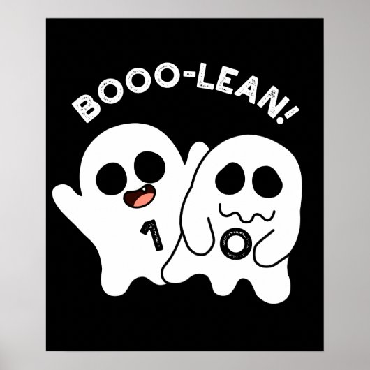 Boo-lean Funny Computer Ghost Boolean Pun Dark BG Poster (Voorkant)