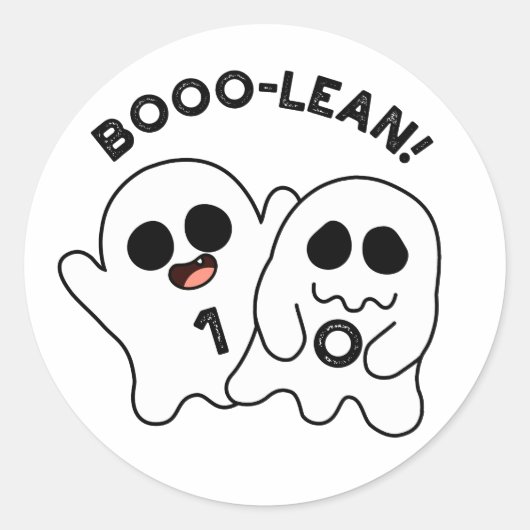Boo-lean Funny Computer Ghost Boolean Pun Ronde Sticker (Voorkant)