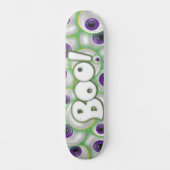 Boo Lettering Paars Ggloster Eyeballen Skateboard (Voorkant)