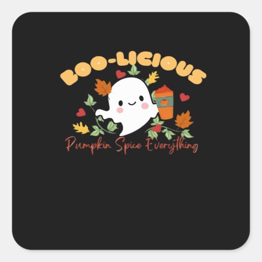 Boo-Licious Pumpkin Spice Alles Essentieel Vierkante Sticker (Voorkant)