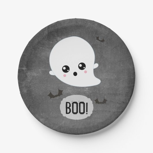 Boo Lief Geest Halloween Feest Papieren Bordje (Voorkant)