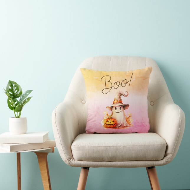 Boo! Lieve Geest Jack-O' Lantern Halloween Kussen (Stoel)