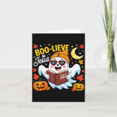 Boo-lieve In Jesus Ghost Christian Halloween Funny Kaart (Voorkant)