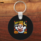 Boo-lieve In Jesus Ghost Christian Halloween Funny Sleutelhanger (Voorkant)