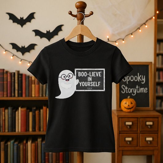 BOO-LIEVE in Jezelf Leraar Halloween Ghost T-shirt