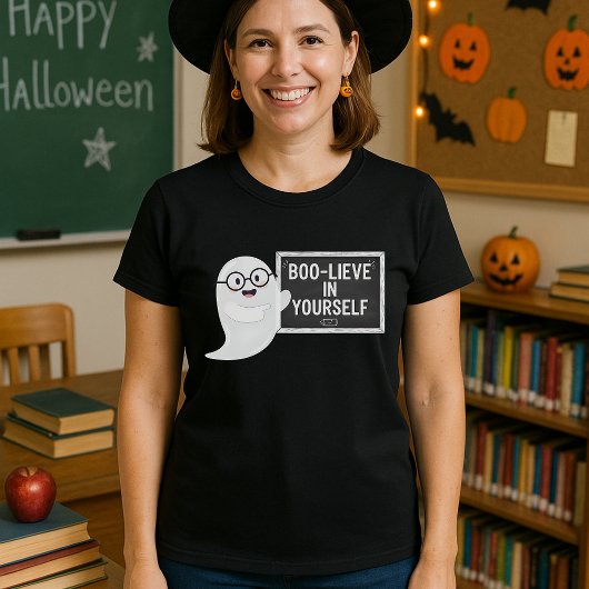 BOO-LIEVE in Jezelf Leraar Halloween Ghost T-shirt
