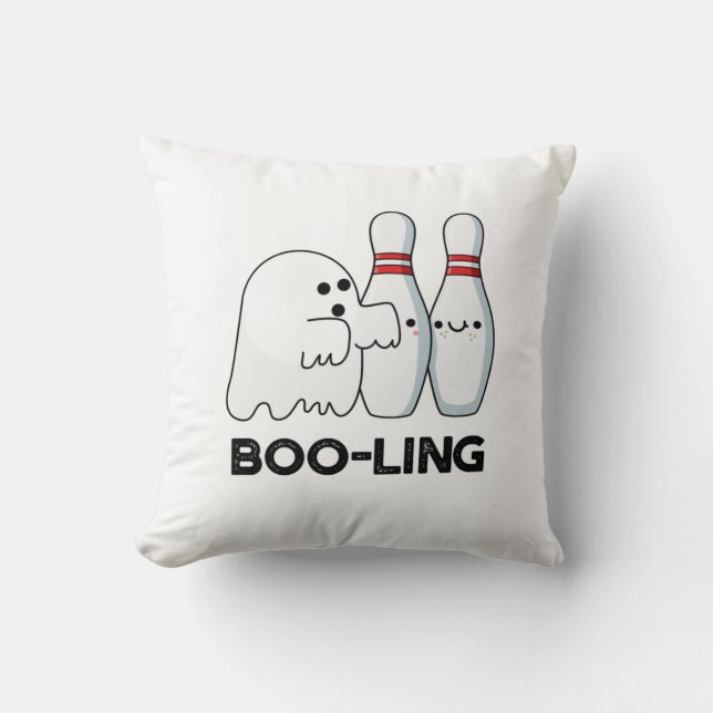 Boo-ling Funny Halloween Bowling Ghost Pun Kussen (Voorkant)