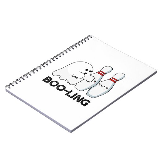 Boo-ling Funny Halloween Bowling Ghost Pun Notitieboek (Linkerzijde)