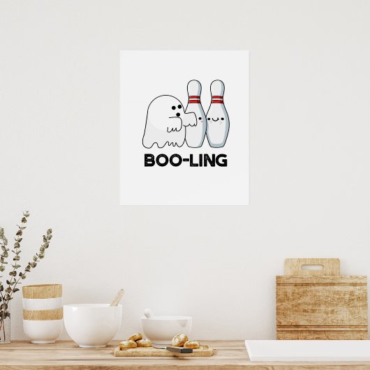 Boo-ling Funny Halloween Bowling Ghost Pun Poster (Keuken)