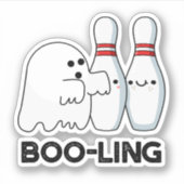 Boo-ling Funny Halloween Bowling Ghost Pun Sticker (Voorkant)