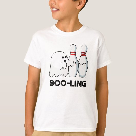 Boo-ling Funny Halloween Bowling Ghost Pun T-shirt (Voorkant)