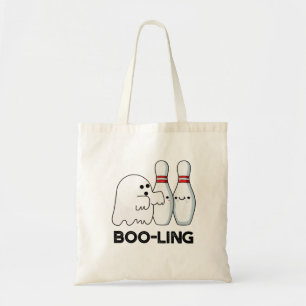 Boo-ling Funny Halloween Bowling Ghost Pun Tote Bag