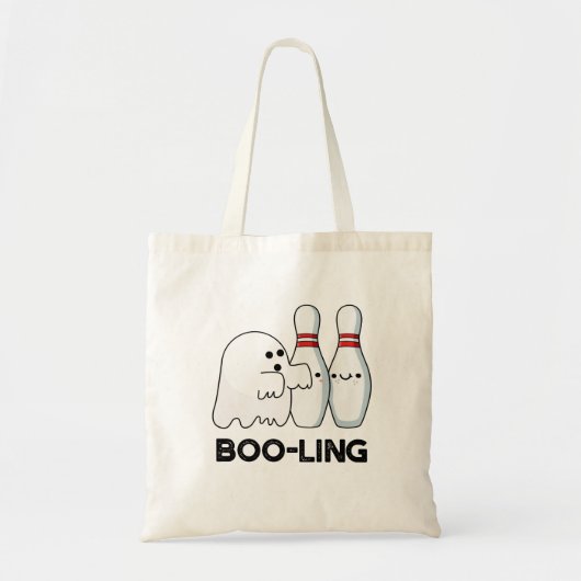 Boo-ling Funny Halloween Bowling Ghost Pun Tote Bag (Voorkant)