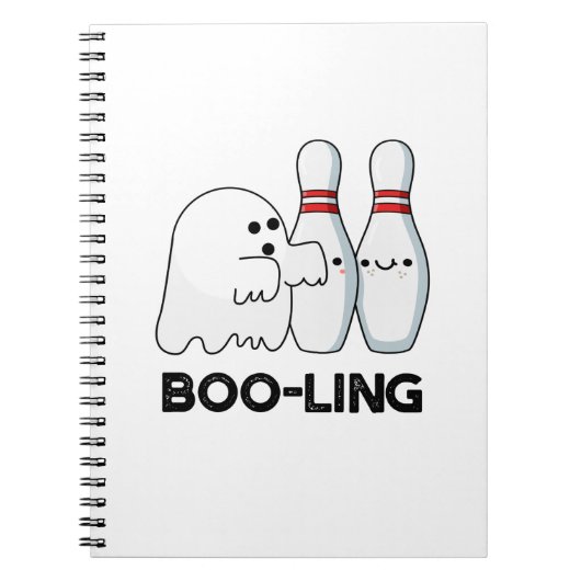 Boo-ling Grappige Halloween Bowling Geest Punt Notitieboek (Voorkant)
