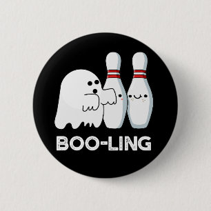 Boo-ling Grappige Halloween Bowling Spin Donker BG Ronde Button 5,7 Cm