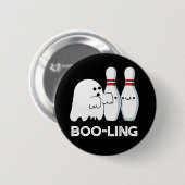 Boo-ling Grappige Halloween Bowling Spin Donker BG Ronde Button 5,7 Cm (Voorkant /achterkant)