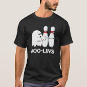 Boo-ling Grappige Halloween Bowling Spin Donker BG T-shirt (Voorkant)