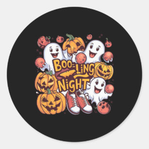 Boo-ling Nacht - grappige Halloween Grafische Grie Ronde Sticker