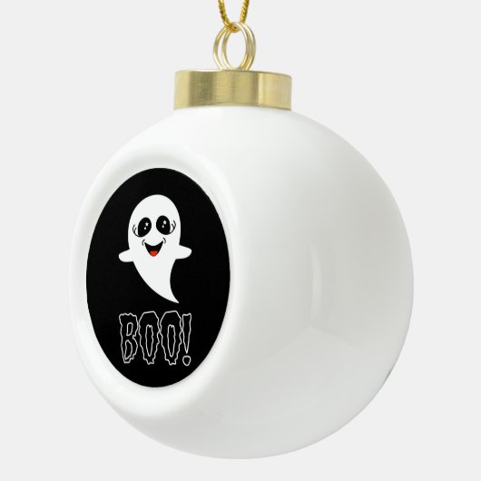 Boo Little Halloween Classic Design Keramische Bal Ornament (Rechts)