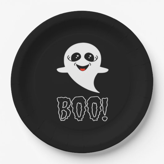 Boo Little Halloween Classic Design Papieren Bordje (Voorkant)