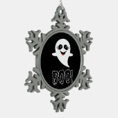 Boo Little Halloween Classic Design Tin Sneeuwvlok Ornament (Links)