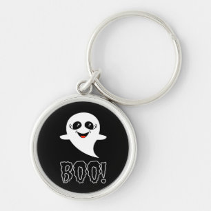 Boo Little Halloween Klassiek Ontwerp Sleutelhanger