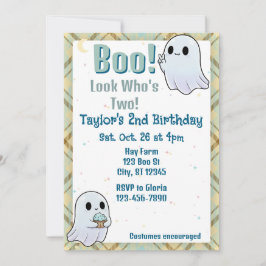 Boo, Look Who's Two, Ghost 2nd Birthday Kaart